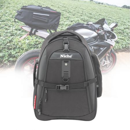 Suuri takalaukku vaunulla ja pyörällä moottoripyörälle - Moottoripyörän matkatavaroiden takapenkin rullan hännän laukku, laajennettava ja vedenpitävä sadesuoja mukana